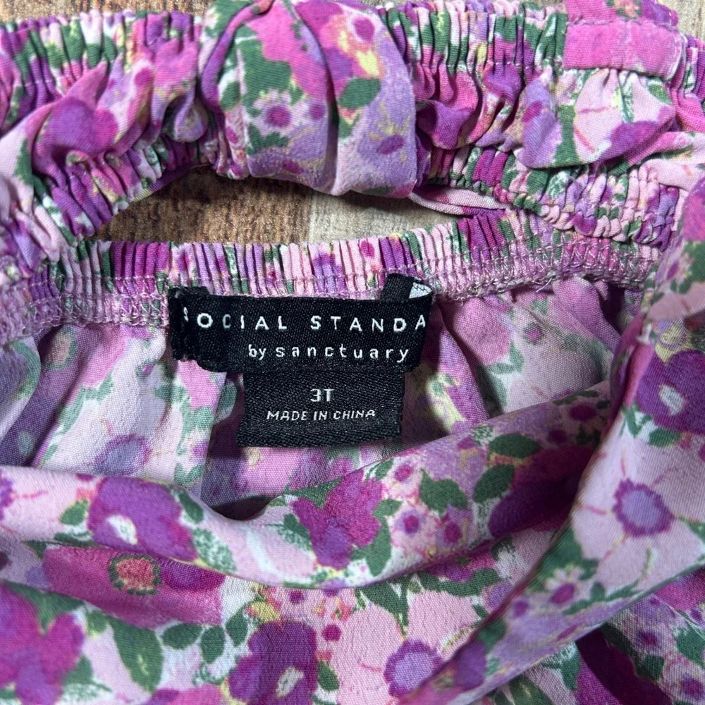 Social Standard Sanctuary Purple Floral Tiered Ruffle Sundress Toddler Size 3T